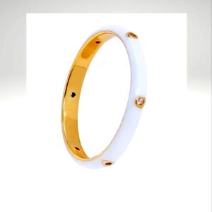 SALE! Stackable 24k Gold Plated Enamel Ring -WHITE